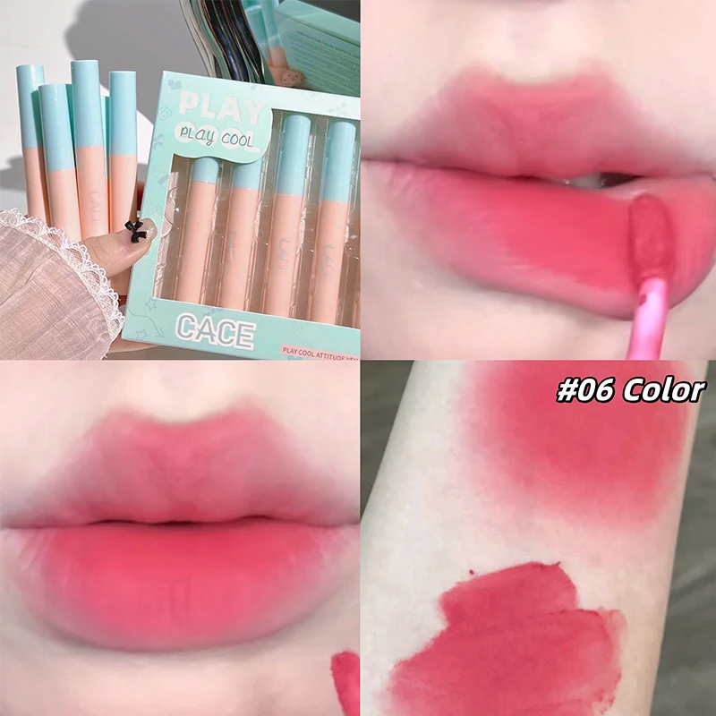 Matte Flüssigkeit Lippenstift Lip Gloss Set Nicht-Stick Tasse Samt Lippenstift Lipgloss Wasserdicht Langlebige Lip Tint Koreanische Weibliche Make-Up