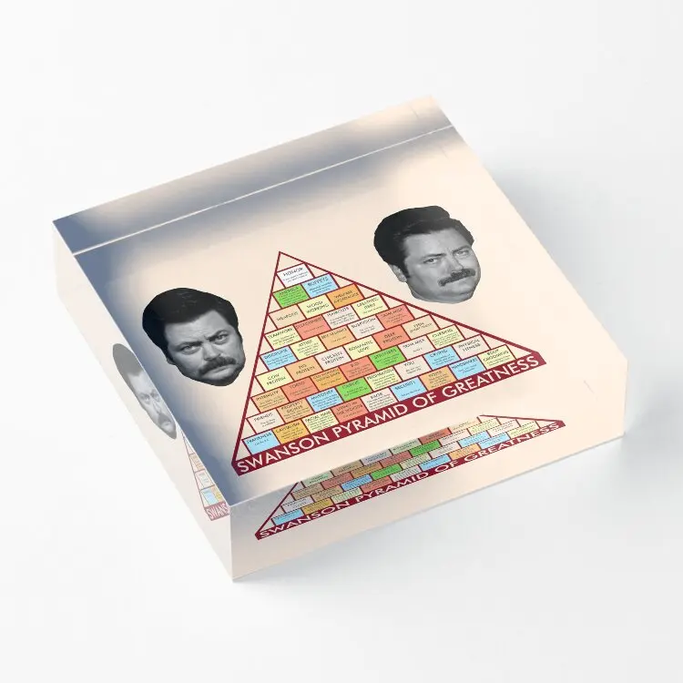 Ron Swanson Is Pyramid Of Greatness  Acrylic Block Decor Board  Family Bedroom Home Cute Transparent Decoration Fashionable