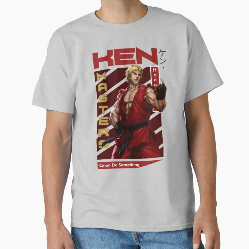 كين ماسترز Shoryuken 80s لعبة القتال الكلاسيكية ممر الشارع المقاتل هدية تي شيرت كبير الحجم بلايز أنيمي الجرافيك طباعة الملابس #3