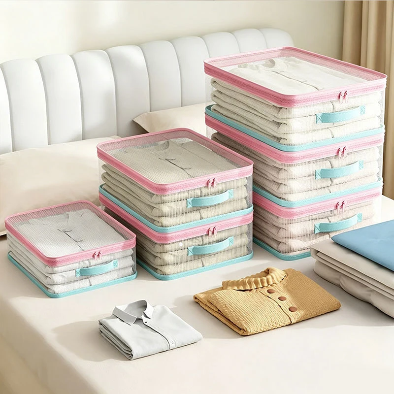 Bed Sheet Storage Bags Transparent Clothes Blankets Packing Box Waterproof Clear Bedding Underbed Drawer Storage Bag view 2
