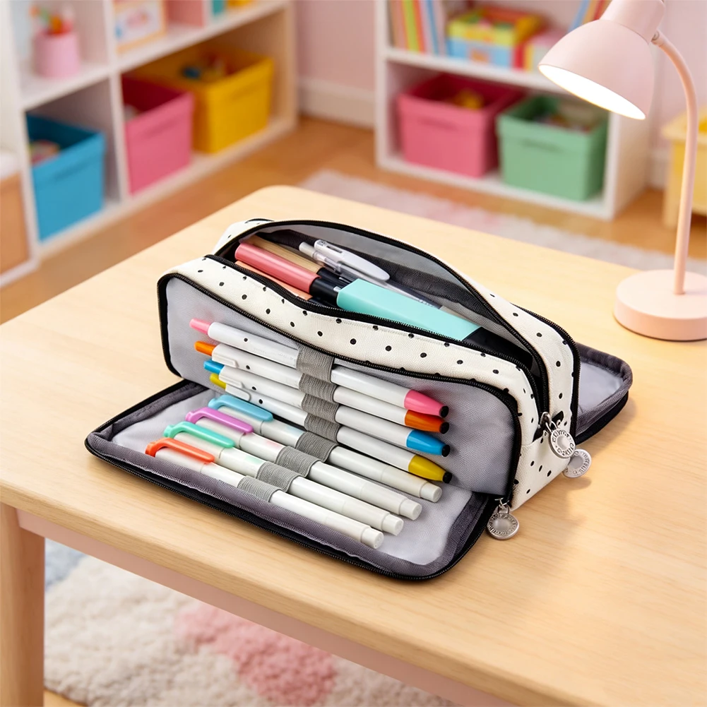 Large Capacity Pencil Case Versatile Use For Office, School, Or Daily Makeup. Back To School Essential