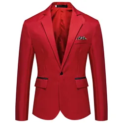 Jaqueta justa masculina de terno de negócios, blazer casual masculino, tendência de casamento, botões do noivo, blazer formal, outono e inverno, 2022