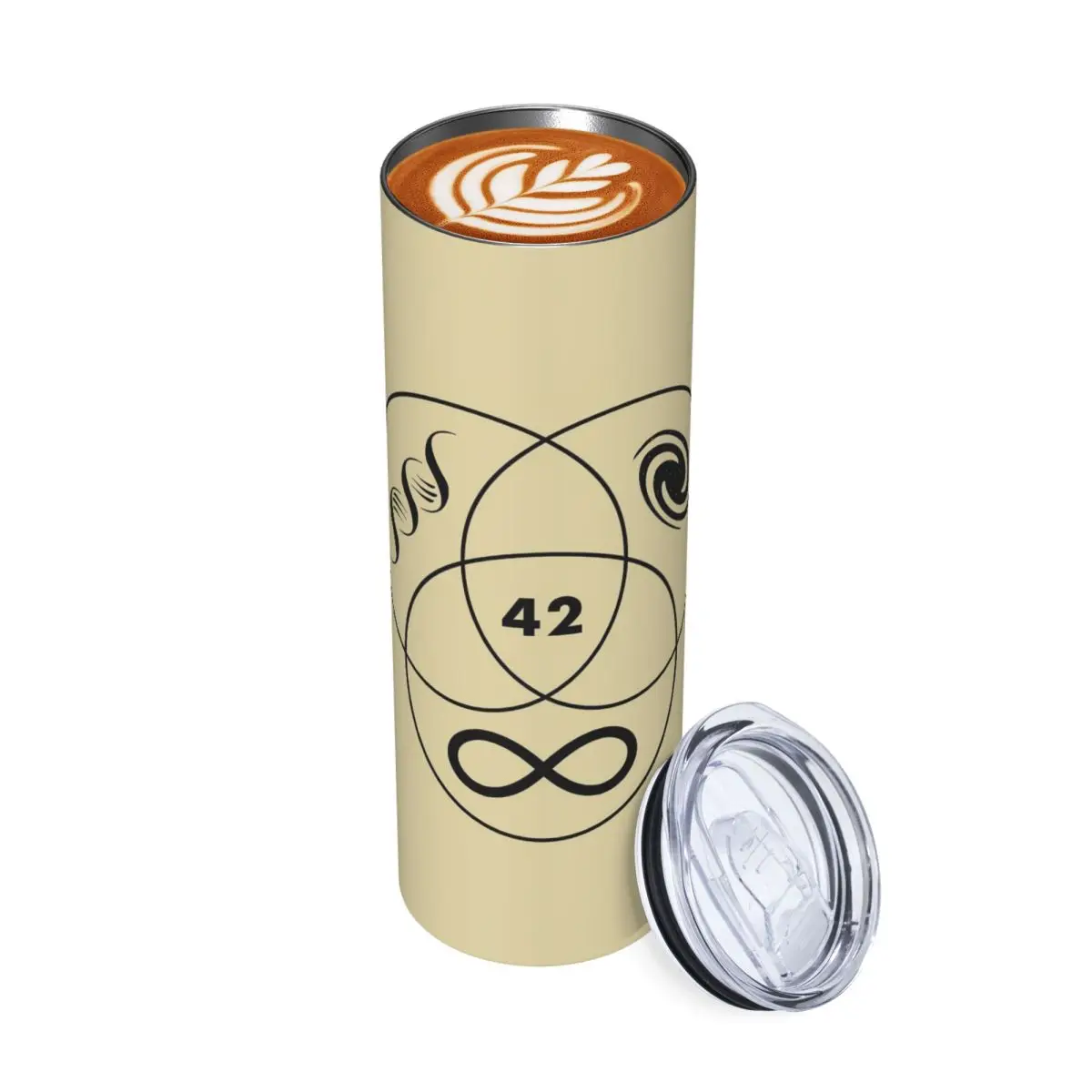 Hitchhikers Guide To The Galaxy 42 - Dark Version Stainless Steel Tumbler Vacuum Mugs Thermal Cold Bottle Straws With Lid 20oz