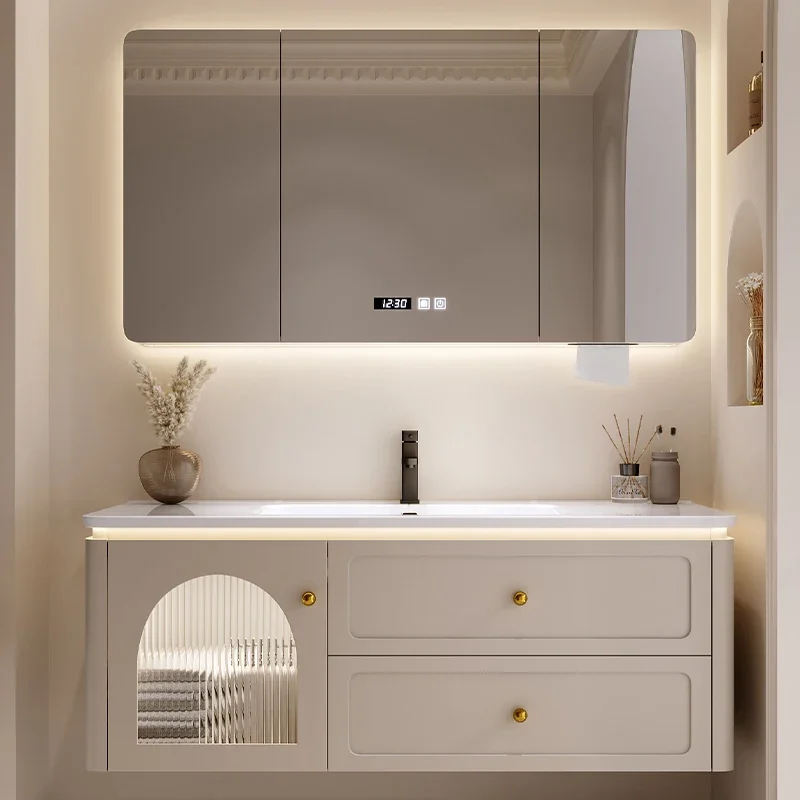Simple Style Bathroom Cabinet Ceramic Wall Small Storage Organization Wall Cabinet Modern Sink Banyo Dolabi Bathroom Cabinet