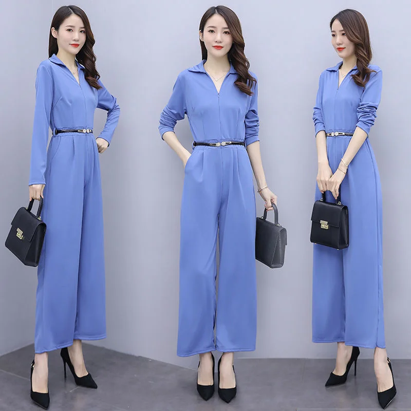 

Women's Casual Jumpsuit 2023 Summer New Wide Leg Romper Loose High Waist Ankle-Length Suit Fashion Chiffon Dress Lady Clothing