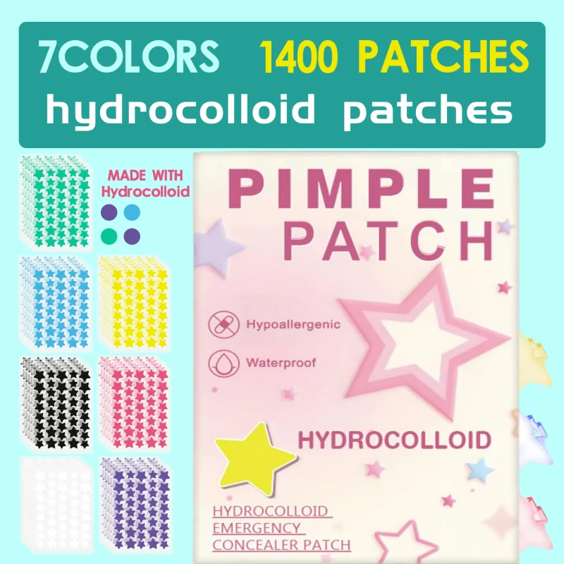 40PCS pieces of multi-color star acne patches, facial acne patches, concealer acne patches, and pimples patches, ultra-thin.