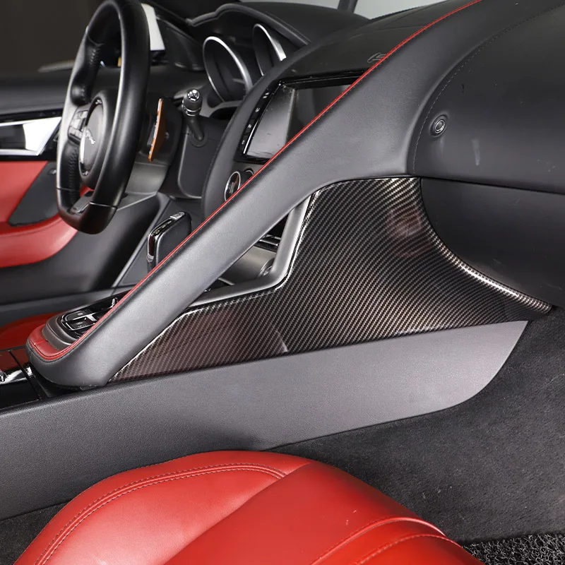 

ABS carbon fiber/Matte black For Jaguar F-Type 2013-2024 Passenger Seat Knee Protective Panel Cover Interior Accessories