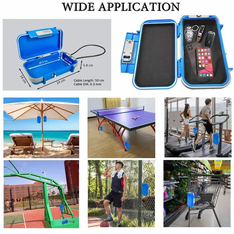 Caja de almacenamiento portátil con cerradura de combinación de 4 dígitos, caja de seguridad creativa para playa, alambre de acero, campamento al aire libre, deportes, ciclismo, natación