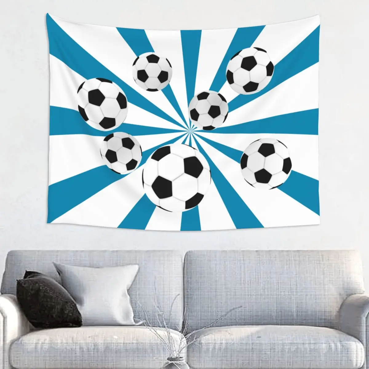 Balls Tapestry Wall Hanging Hippie Polyester Tapestry Soccer Football Sports Art Throw Rug Blanket Room Home Decor Yoga Mat