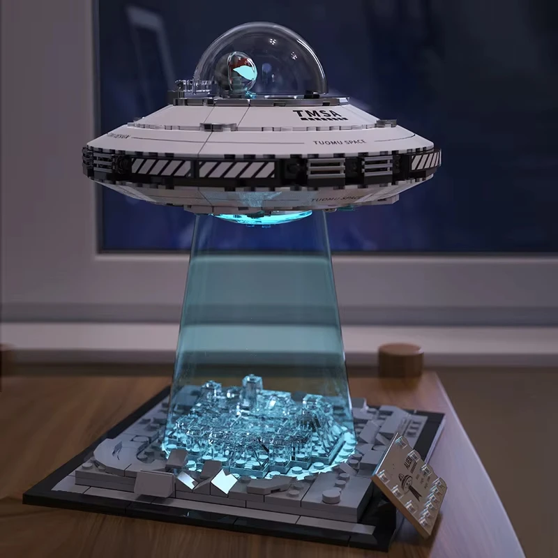 Caliente 601 Uds MOC espacio técnico UFO nave espacial bloques de construcción nave espacial ladrillos modelo montaje DIY juguetes para niños regalo de cumpleaños