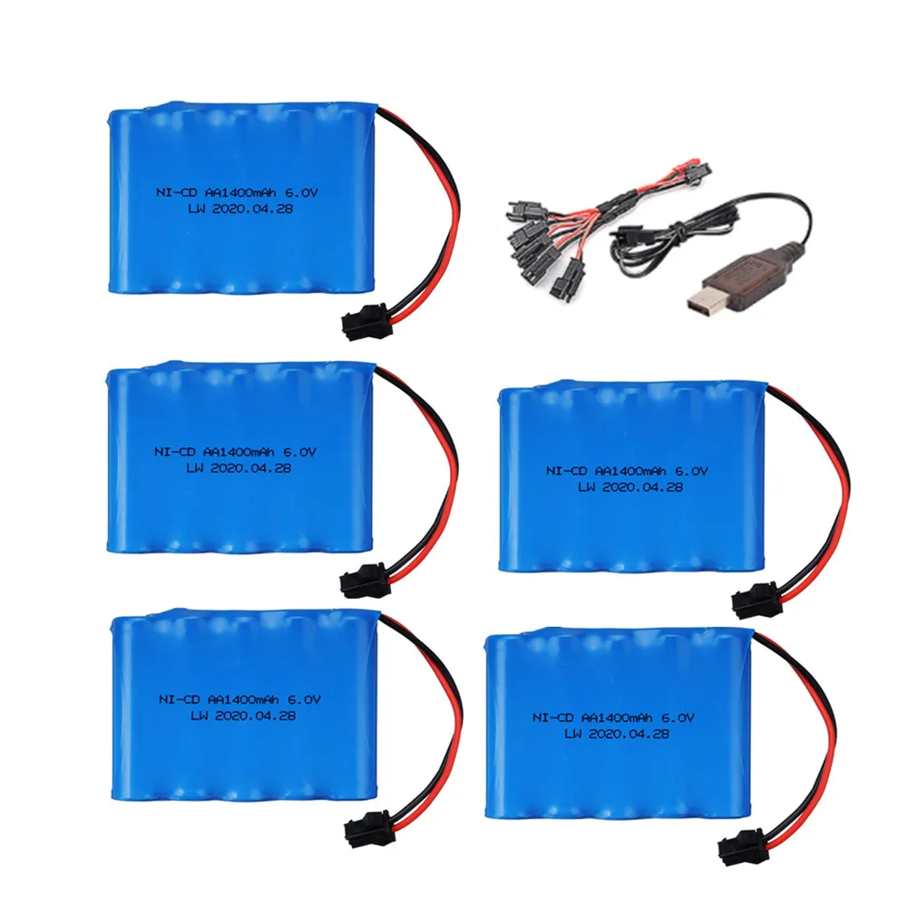 6v 1400mAh NI-CD Battery and Charger For Rc Toys Cars Tank Truck Robots Guns Boats AA Ni-CD 6v 700mah Rechargeable Battery Pack