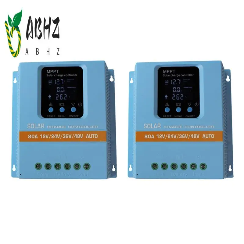 

ABHZ-2PCS MPPT Контроллер солнечного зарядного устройства 100A 80A 12V-48V Автоматическая зарядка с двумя USB-портами для свинцово-кислотной/литиевой батареи телефона