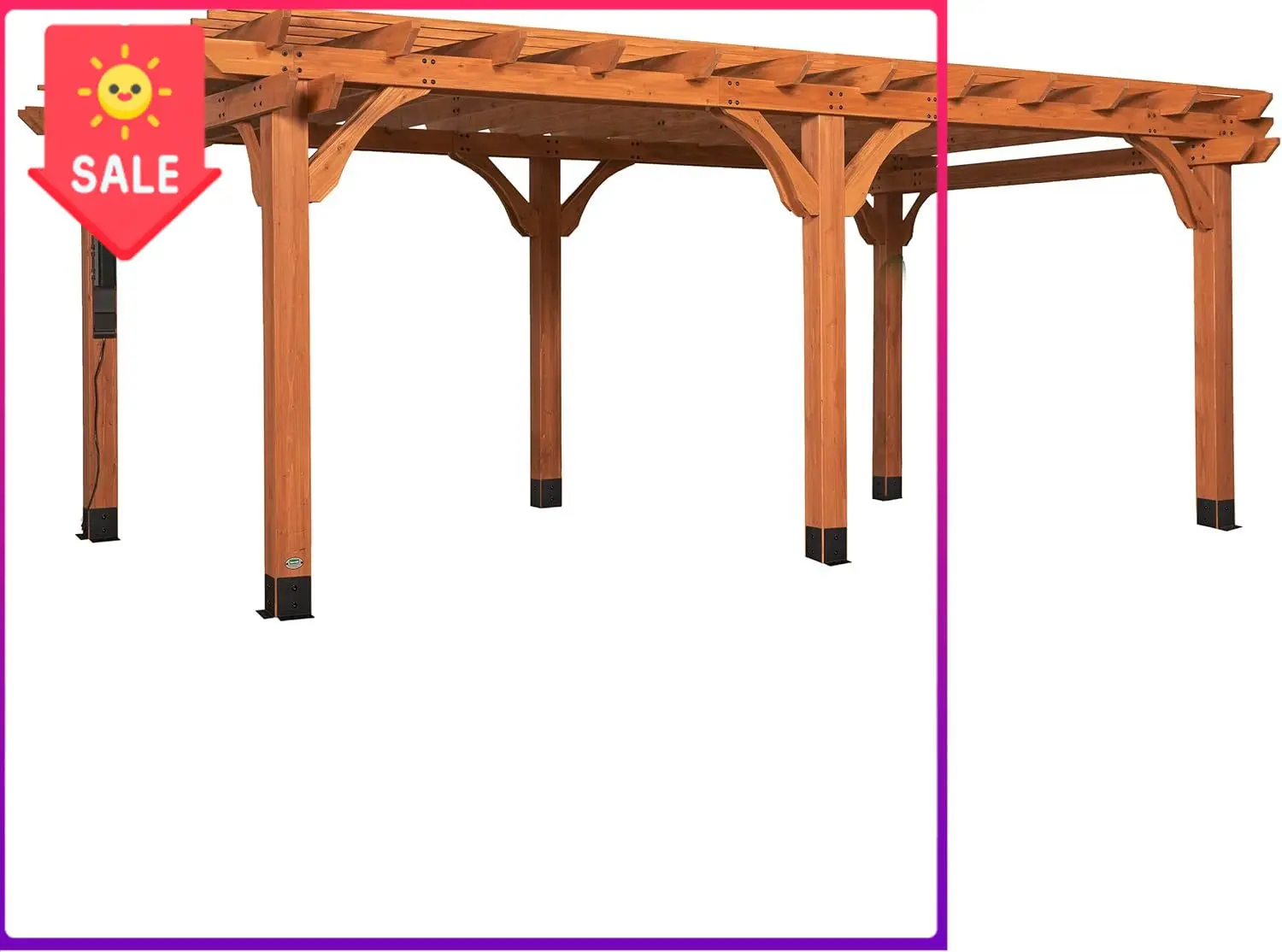

Акционная цена: Традиционный кедровый пергола-набор Beaumont 20' x 12' с решетчатой крышей, всесезонная прочность, высокая устойчивость к сильному ветру, Pow