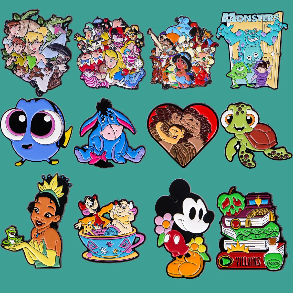 

Kawaii Cartoon Fish Turtle Enamel Pin Princess Lapel Pins for Clothes Backpacks Anime Badges Monster Brooch Jewelry Gifts Friend