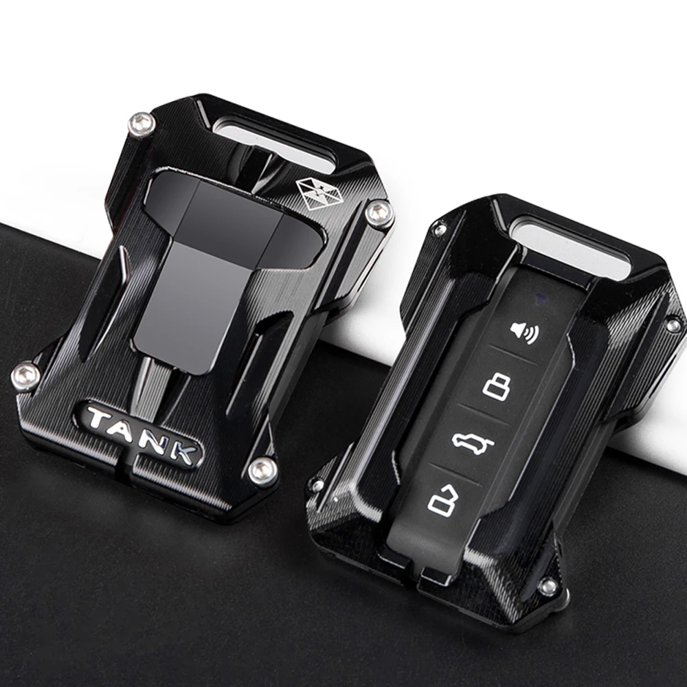 NEW1 For Great Wall WEY TANK 300 400 500 700 All Inclusive Key Case Anti Fall Aluminum Alloy Mecha Style Key Case