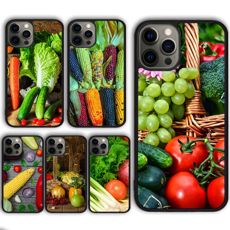 VEGETABLES CARROT SWEET CORN TOMATO Phone Case for iPhone 16 15 SE2020 13 14 11 12 Mini Pro Max 6 7 8 Plus coque fundas Shell