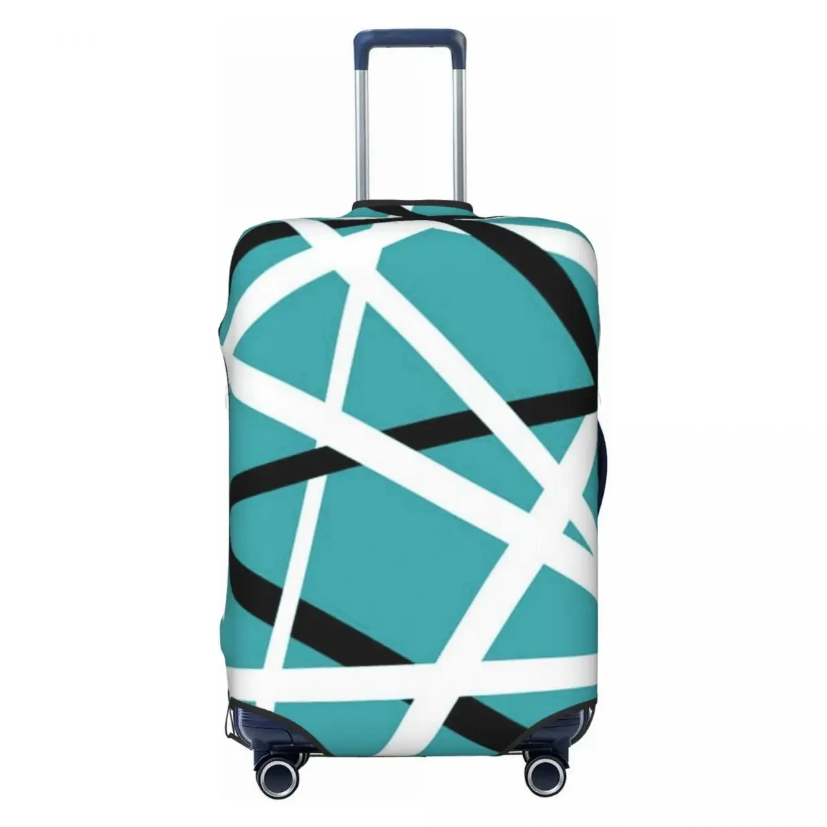 Simple Blue Abstract Geometric Suitcase Cover Van Halen Cruise Trip Flight Strectch Luggage Case Protector