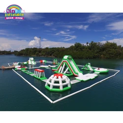 호수용 uv 0.9mm PVC 방수포 폴란드 팽창 식 워터 파크 장비