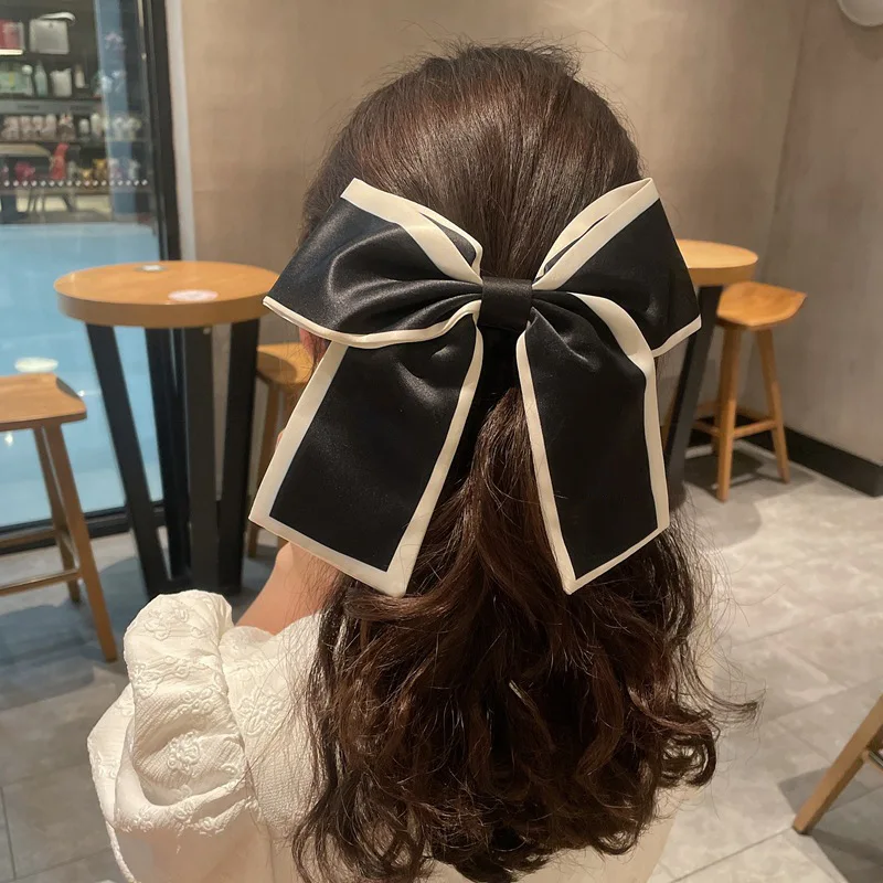 New Fashion Solid Color Hair Bands Girls Summer Bow Scrunchies Korean Pontail Scarf Hair Ties Hair Accessories Hairband