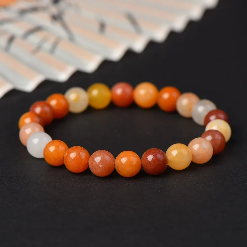 

Новый натуральный бутиковый золотой шелковый нефритовый браслет с круглыми бусинами, модные и универсальные ювелирные изделия-браслет