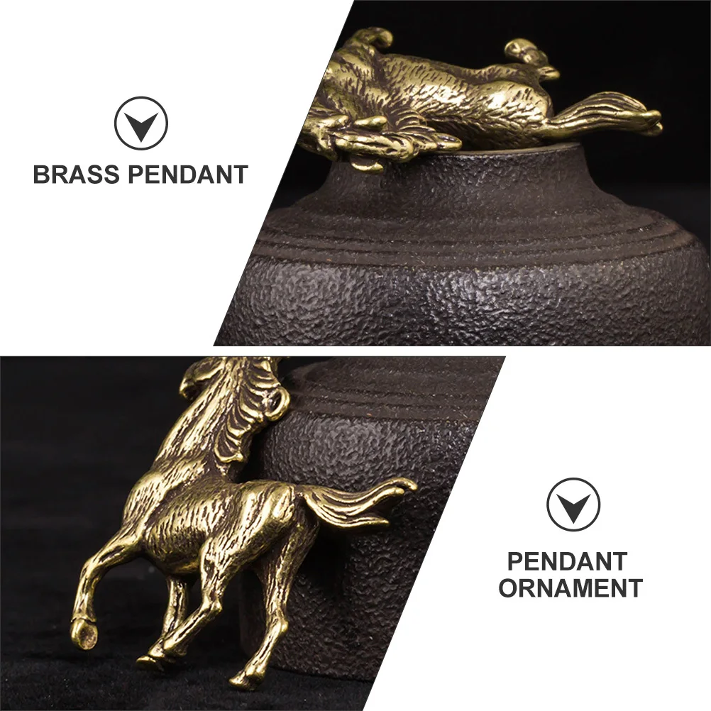 

3Pcs Brass Horse Pendant Creative Ancient Design Wedding Party DIY Necklace Pendant Keychain Charm Horse Necklace Charm