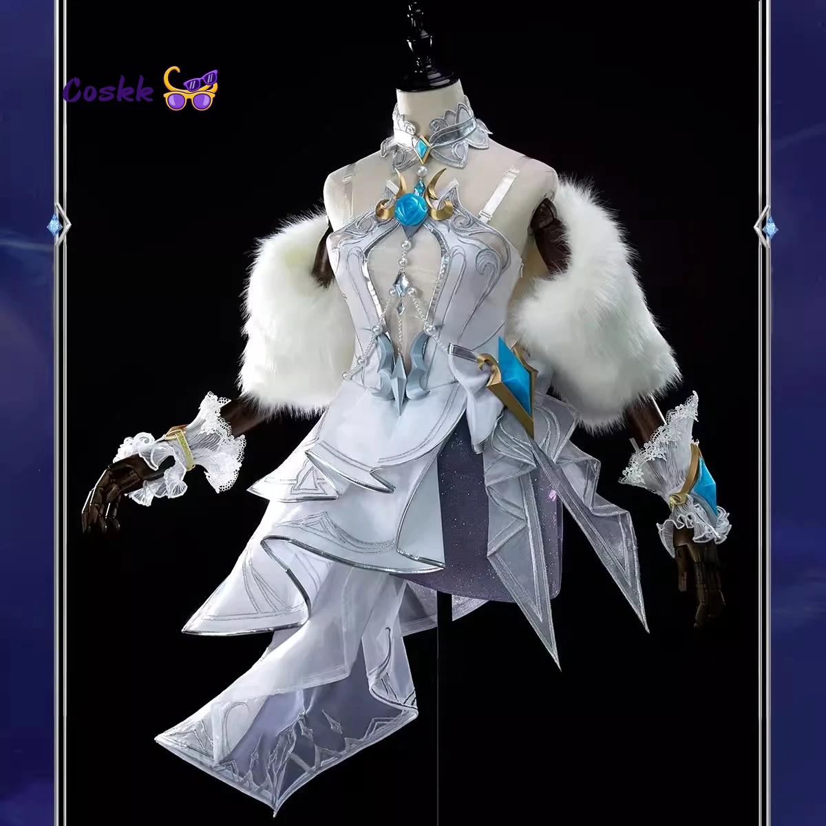 Game Crystal Rose Ahri‌ Cosplay Costume Women Colorful Dress Carnival Halloween Christmas Anime Role Play Outfit - view 2