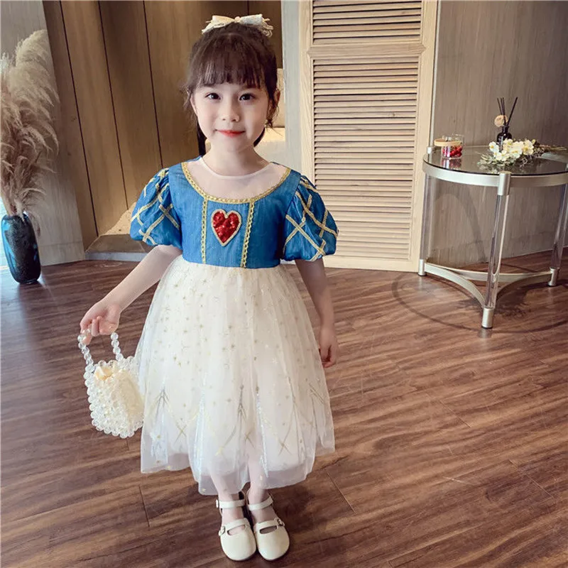 Girls Dress Summer Clothing New Children's Baby Fairy Tale Princess Dress Short Sleeve Girls Gauze Dress Festival Party Dress