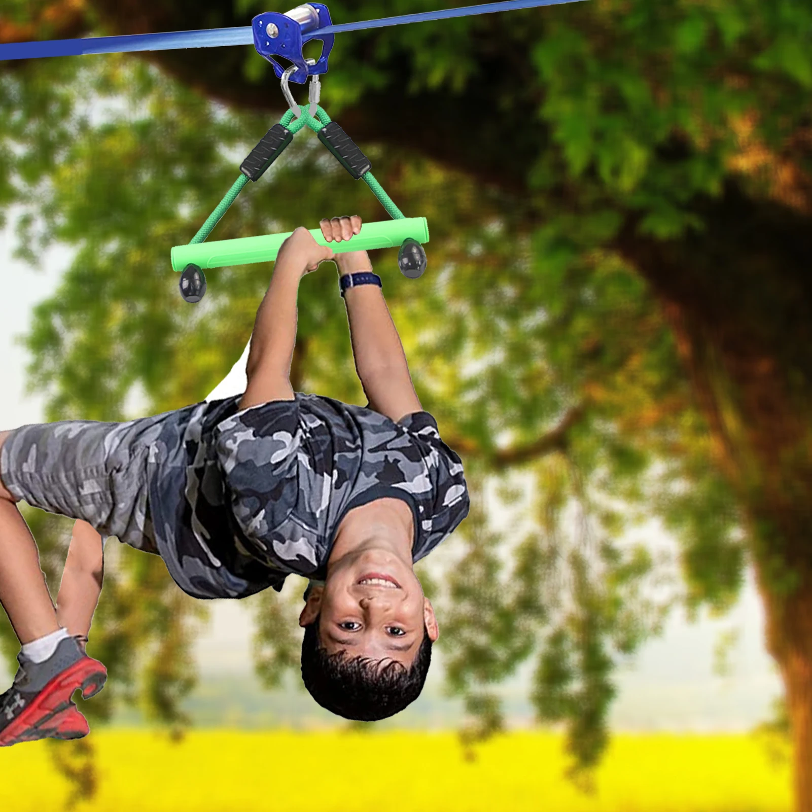 Zip Lines Wear-resistant ABS Slider Zipline Pulley Kit Backyard Obstacle Course Accessories For Kids Children Adults Age 5