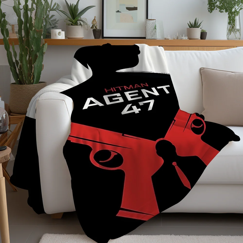 Game A-Agent 47 Hitman Blanket Warm And Soft Suitable For Bedroom Living Room Sofa Bed Office Travel Camping view 4