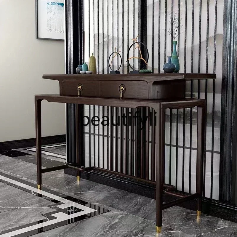 

SS New Chinese-style solid wood entrance table hall Entrance against the wall End view table Entrance table