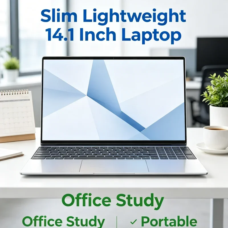 

Intel 4405U 32GB 2TB Portable New 14.1 Ultra Slim Laptop Gaming PC 1920*1080 HD Windows 11 Pro Office Study