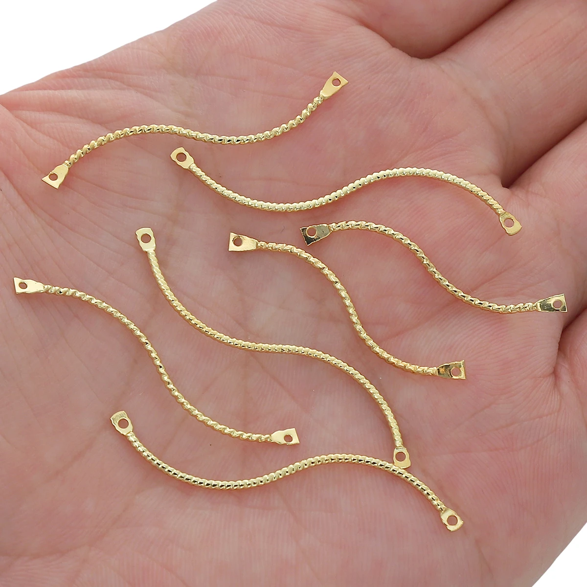 

10Pcs 14K Gold Color Plated Brass S-Shape Earring Connectors Double Hanging DIY Jewelry Making Accessories