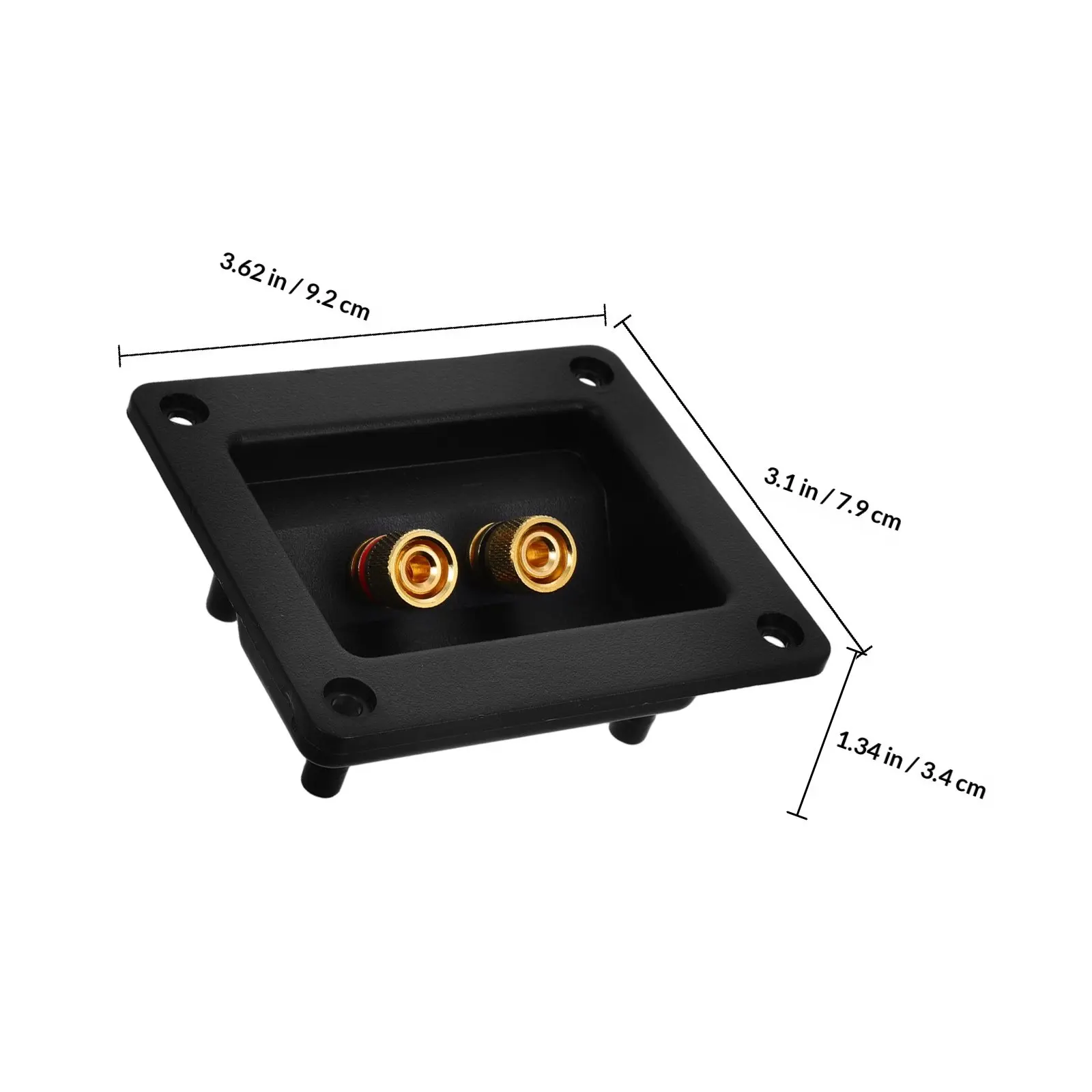 2 Way Speaker Terminal Box Pure Copper Binding Posts Thickened Connector Plate for DIY Subwoofer Stereo Audio