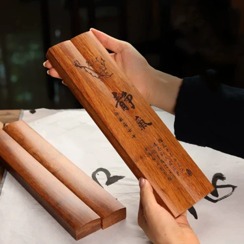 1 Pair Wood Paperweight Students Brush Writing Calligraphy Painting Paperweight Chinese Style Creative Design Paperweight