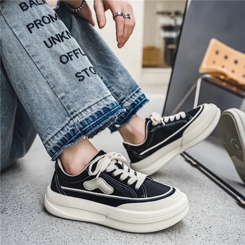 2024 Spring New Internet Celebrity Thick Sole Comfortable and Sporty Trendy Small Top Fashion Versatile Mesh Men's Shoes