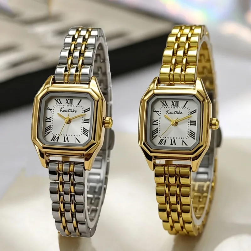 Roman Dial Small Square Watch for Women Fashion Quartz Watches Luxury Gift Wristwatches Wholesale Gold Watch Relojes Para Mujer