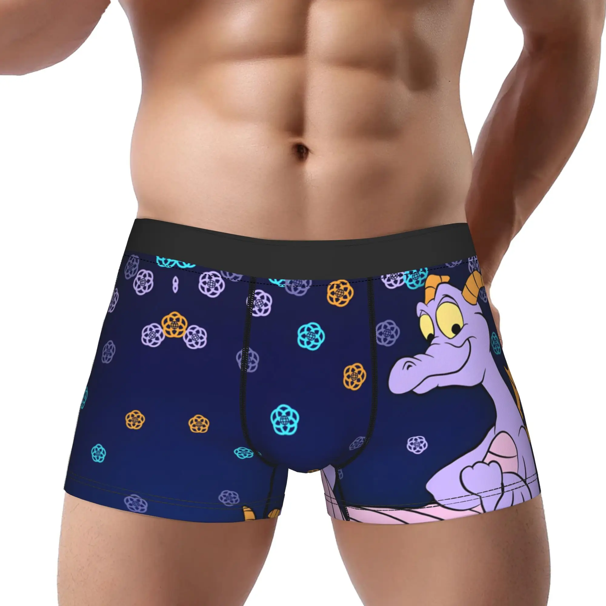 

1 шт. Трусы-шорты мужские с принтом Figment Cartoom, мужское нижнее белье