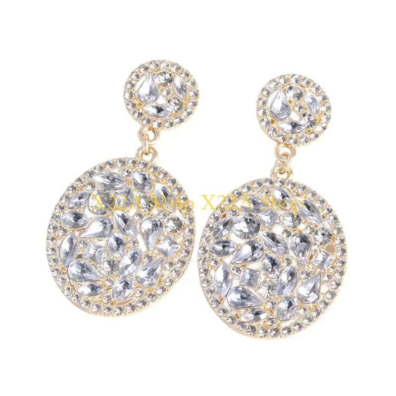 Unique Party Ready Round Earrings, Vintage Dangle Statement Pair with Faceted Stone Detail for Dates and Evening Looks