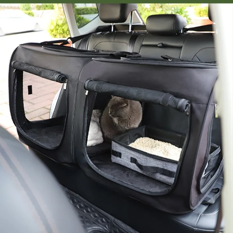 Car cat nest Car dog cage riding artifact Anti-hair and anti-dirty cat racing cage Pet cage