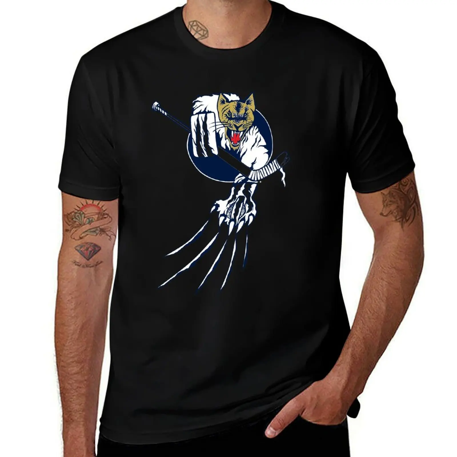 

Lion Cougar Panther Cat Hockey Goalie Logo T-Shirt luxury designer fashion shirts men t shirts