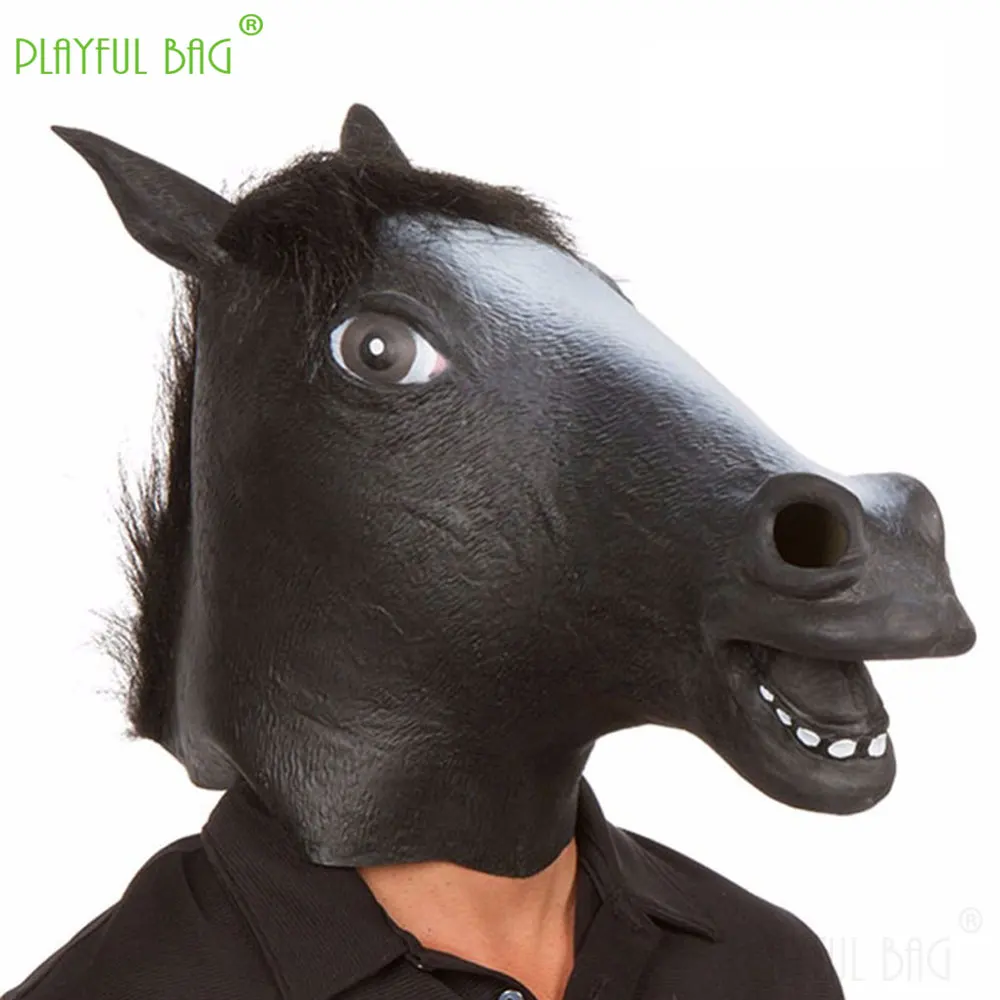Masque de Tête de Cheval d'Halloween, Balle de Cosplay, Ensemble de Têtes d'Animaux Amusantes, Accessoires de Décoration, de Maquillage, de ix, Jouets pour Enfants, Cadeaux de Festival ZG266
