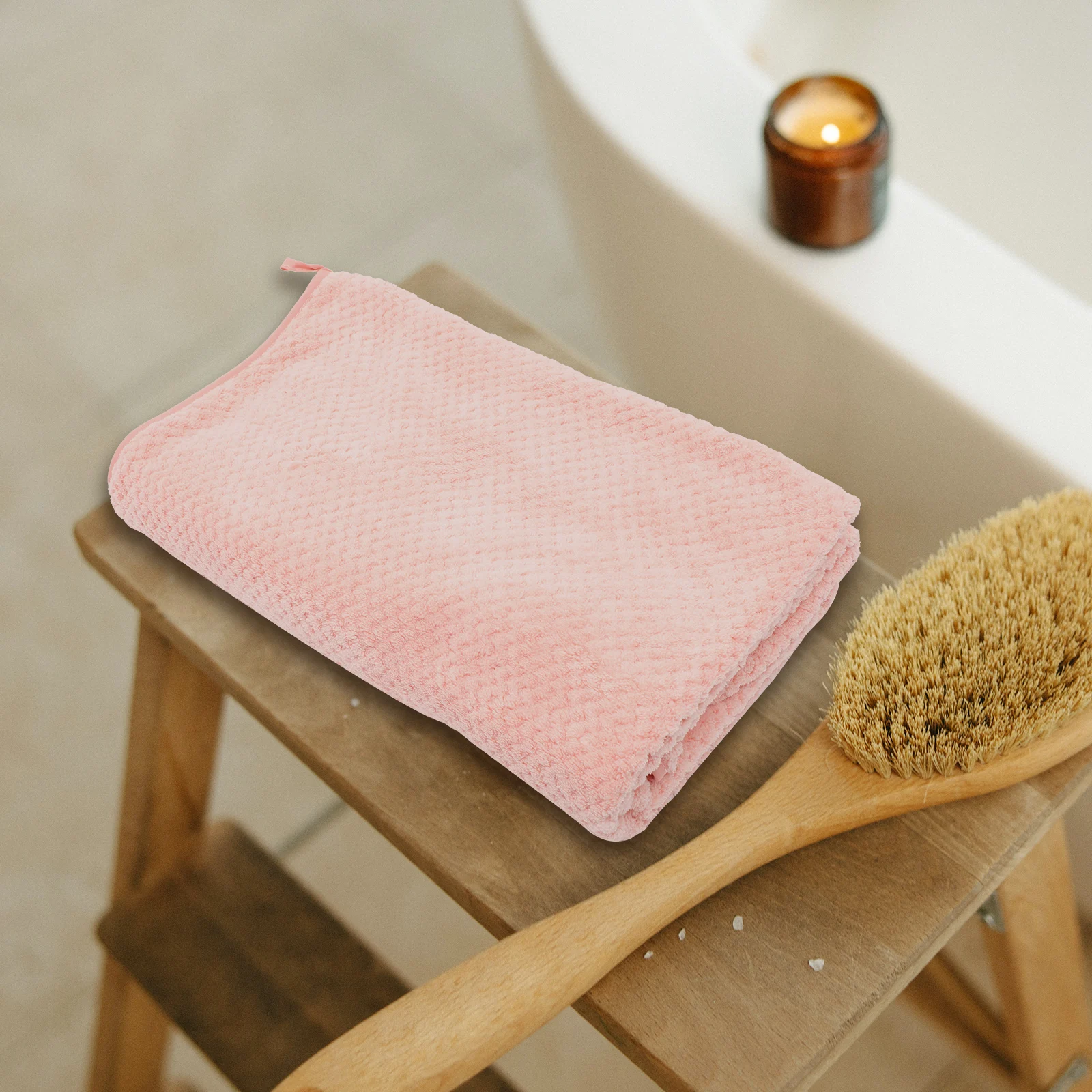 

Cotton Bath Towel Extra Large Pink Oversized Hotel Spa Gym Wrap Soft Absorbent Comfortable Lightweight Foldable Storage Towels