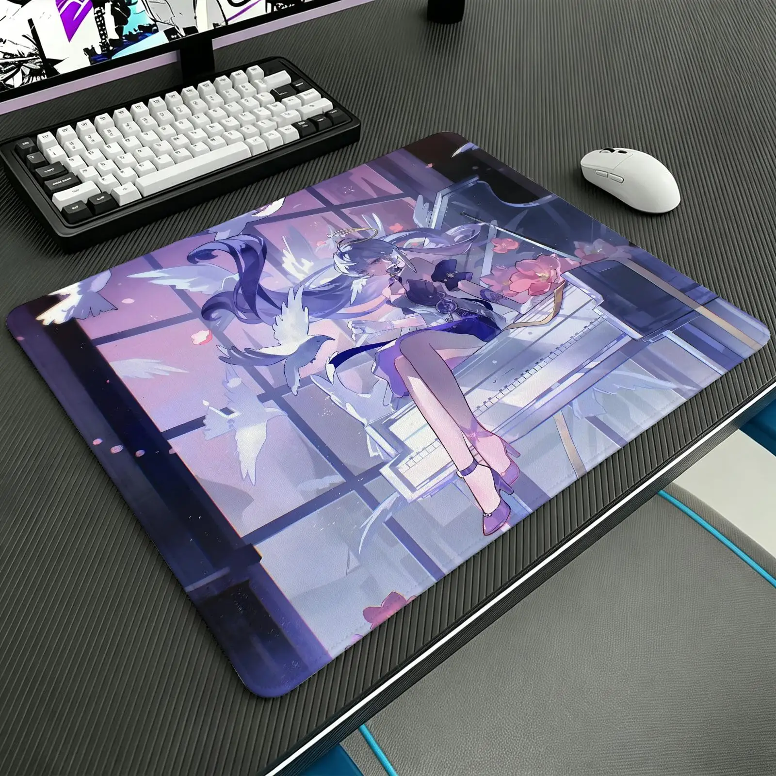 Mouse Pad Tough Stitched Border for Lightweight Portable Laptop and Office Gaming Honkai Star Rail Robin Summeretto Mouse Pad