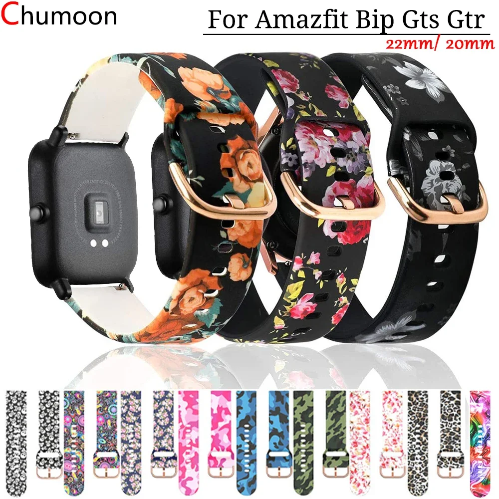 

20mm 22mm Silicone Strap for amazfit gts 2/3/4/2e/Mini/Gtr/2/2e/47mm/42mm Replacement Smart Wristband Bracelet Amazift Bip Strap