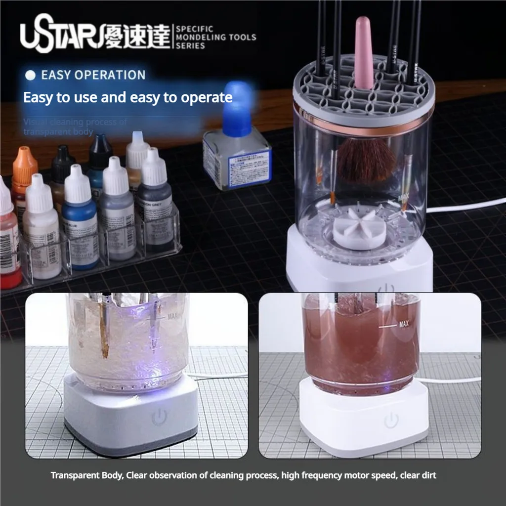 UA-90931 Brush Cleaning Machine for Gundam Model Painting Brush Auto Cleaning Tools Assembly Model DIY Hobby Building Craft Tool