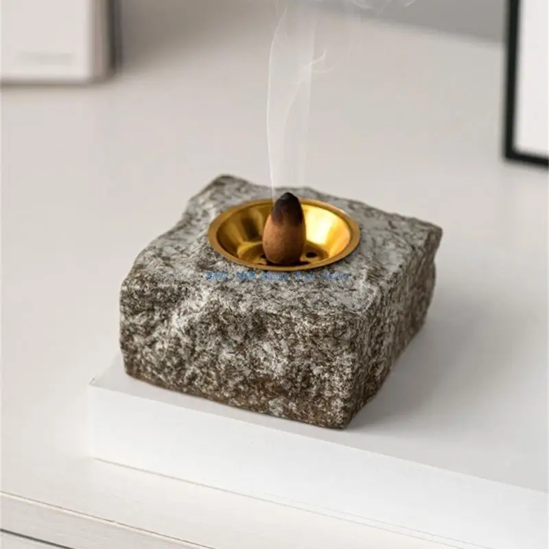 

G6KA Ceramics Incenses Burners Granites Pattern Decorative Censers Stand Home Decors