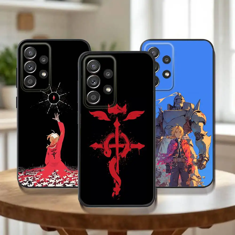 

F-Fullmetal A-Alchemist Phone Case For Samsung Galaxy A73,72,51,53,52,71,22,5G,Note,J7,8,9 Soft Black Cover