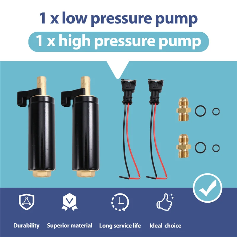 

2Pcs High+Low Pressure Dual Fuel Pumps For Sierra Volvo Penta 3857650, 3858261