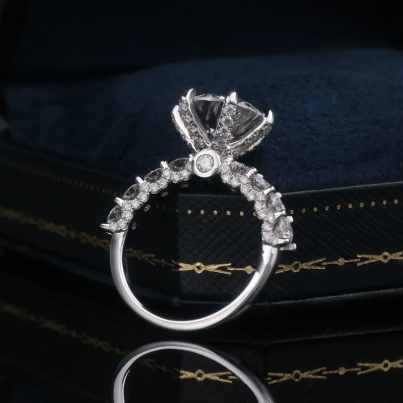 Joyce jelly Luxus 5 Karat portugiesisch schneiden 100 Gesicht geschnitten Moissan ite Ring für Frauen 925 Sterling Silber Schmuck – Detail 8
