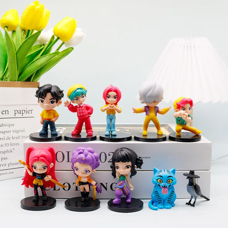 NOWY zestaw 10 szt. figurek Kpop Demon Hunters, zabawki z kreskówek Rumi/Mira/Zoey, figurki akcji z PVC, dekoracja na biurko, model lalki, prezent dla fanów